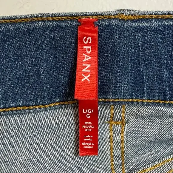 Spanx Straight-Leg Ankle Jeans Pull-On Stretch Size Large - Picture 3 of 3